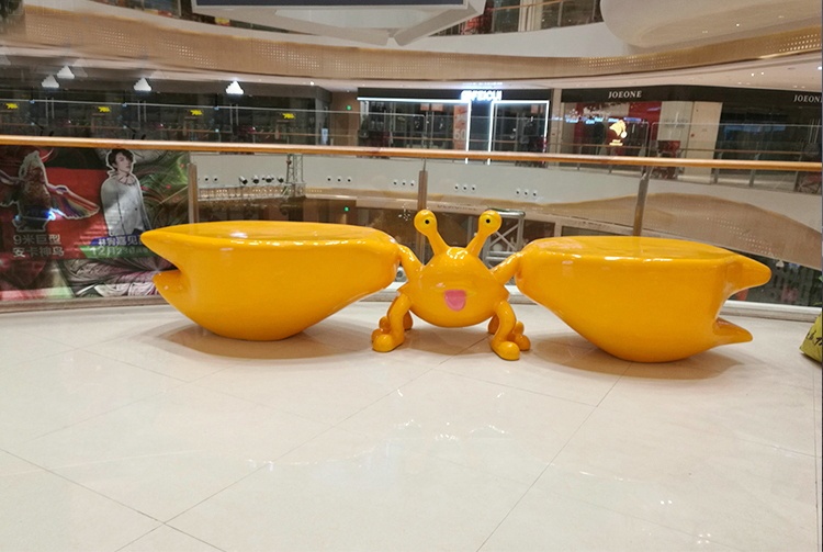 玻璃钢螃蟹雕塑动物艺术摆件艺术景观坐凳