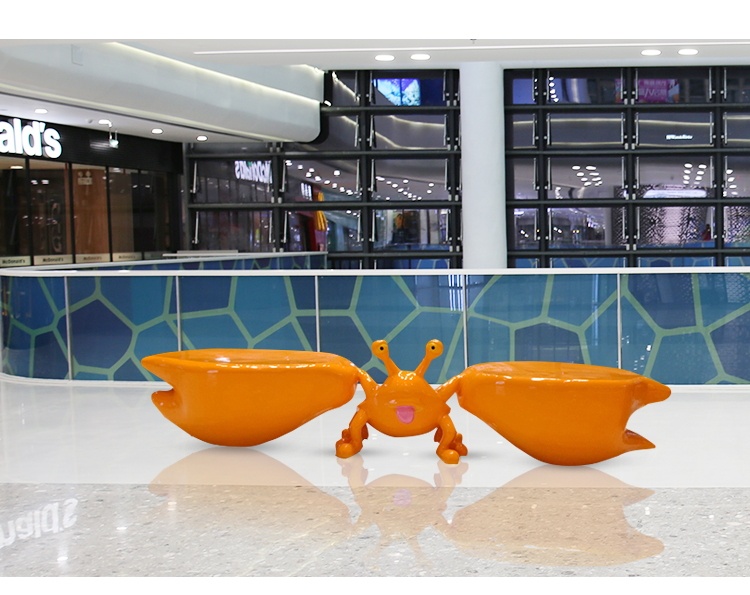 玻璃钢螃蟹雕塑动物艺术摆件艺术景观坐凳