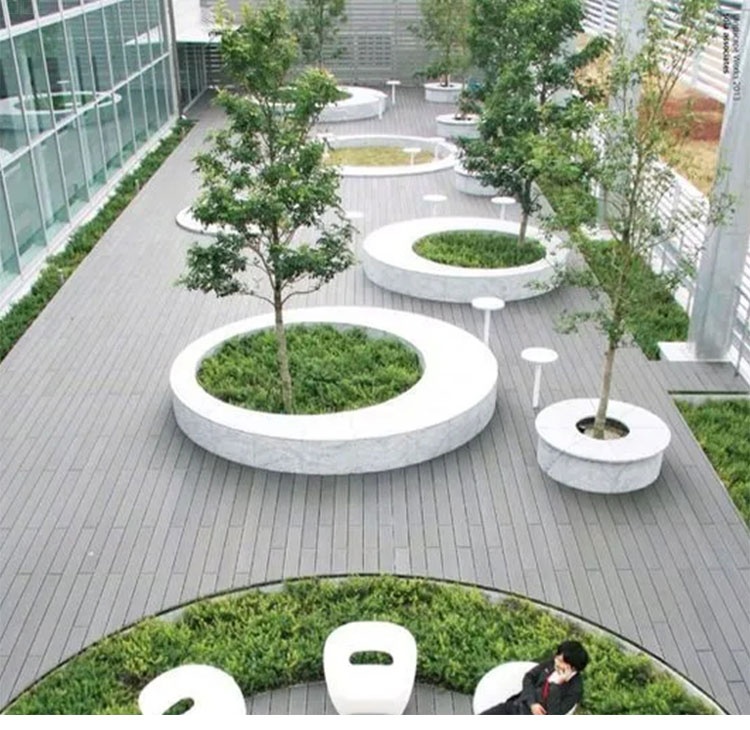 椭圆形GRC混凝土树池花坛种植池 椭圆形GRC混凝土树池花坛种植池