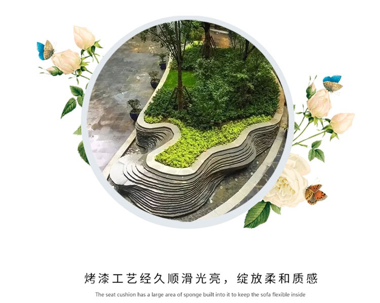 椭圆形GRC混凝土树池花坛种植池 椭圆形GRC混凝土树池花坛种植池