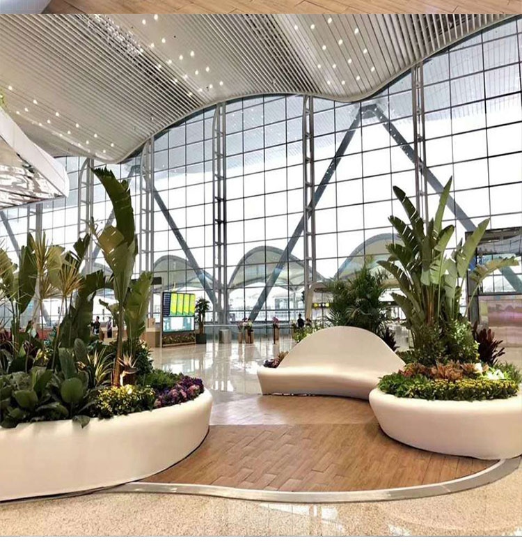 椭圆形GRC混凝土树池花坛种植池 椭圆形GRC混凝土树池花坛种植池