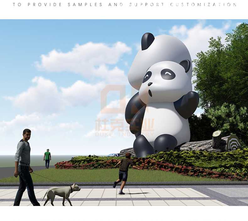 玻璃钢熊猫雕塑卡通户外景观形象小品摆件 玻璃钢熊猫雕塑卡通户外景观形象小品摆件
