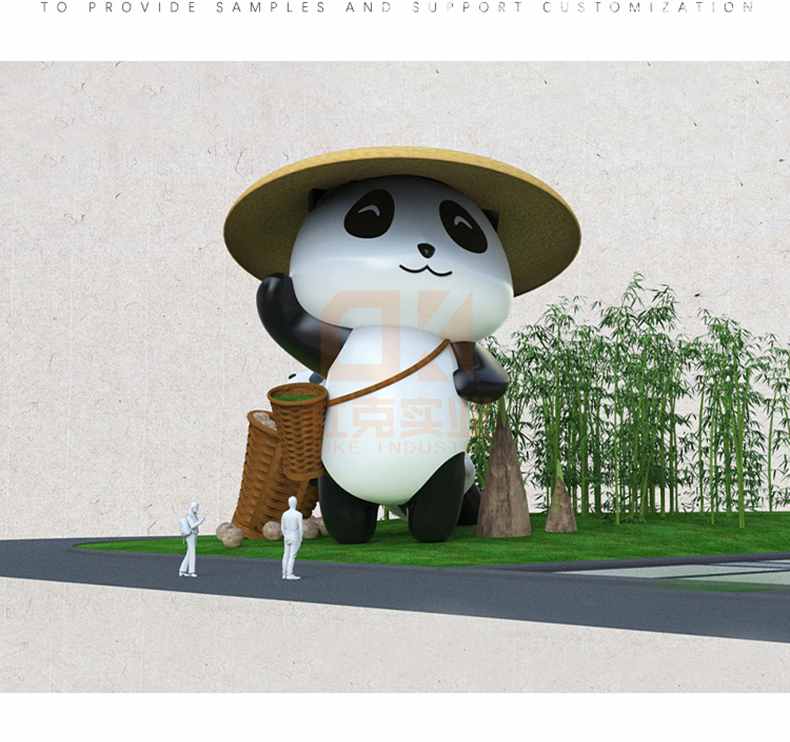 玻璃钢熊猫雕塑卡通户外景观形象小品摆件 玻璃钢熊猫雕塑卡通户外景观形象小品摆件
