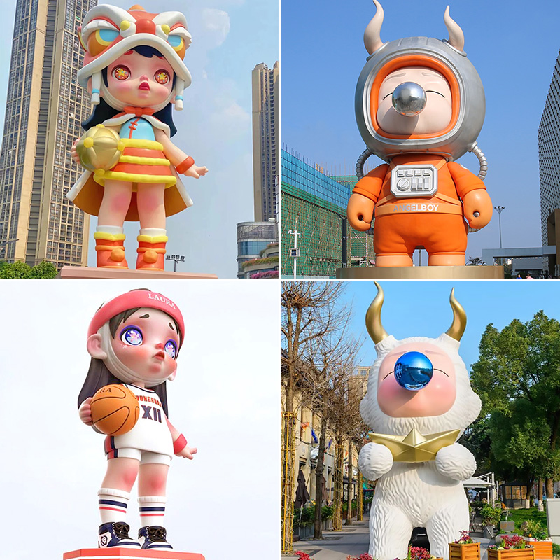 大型玻璃钢卡通人物雕塑户外艺术景观美陈IP形象摆件 大型玻璃钢卡通人物雕塑户外艺术景观美陈IP形象摆件