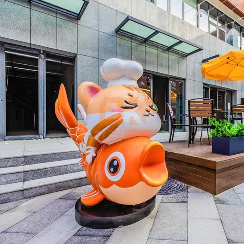 玻璃钢卡通动物雕塑创意户外IP形象景观小品 玻璃钢卡通动物雕塑创意户外IP形象景观小品