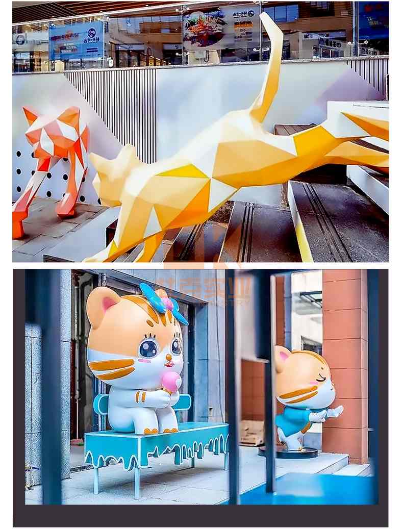 玻璃钢卡通动物雕塑创意户外IP形象景观小品 玻璃钢卡通动物雕塑创意户外IP形象景观小品
