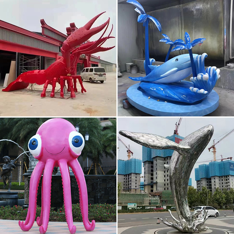 海洋系列玻璃钢雕塑鲸鱼章鱼大龙虾海豚动物雕塑摆件 海洋系列玻璃钢雕塑鲸鱼章鱼大龙虾海豚动物雕塑摆件