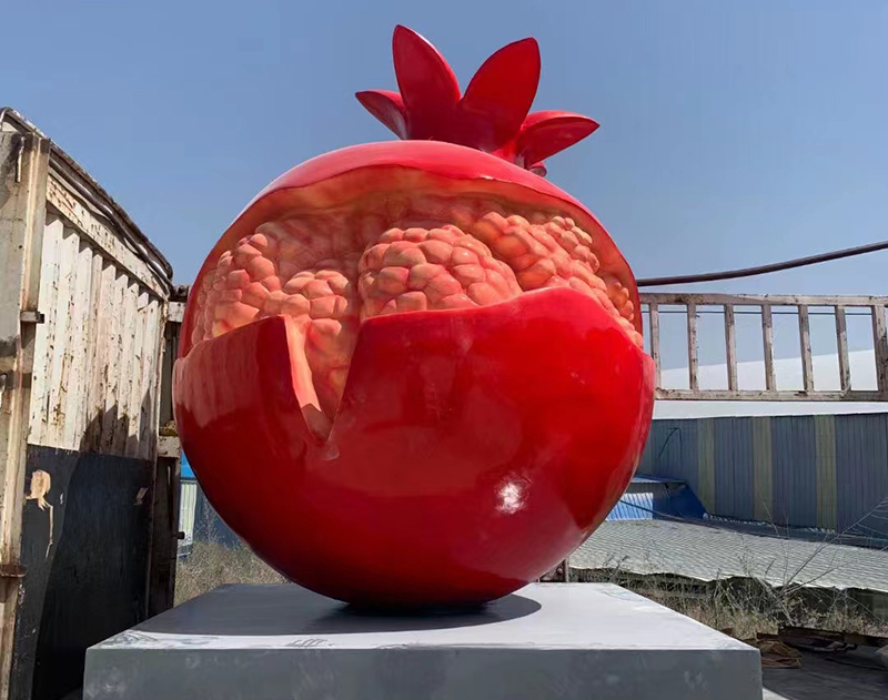 玻璃钢石榴雕塑水果造型景观艺术摆件 玻璃钢石榴雕塑水果造型景观艺术摆件
