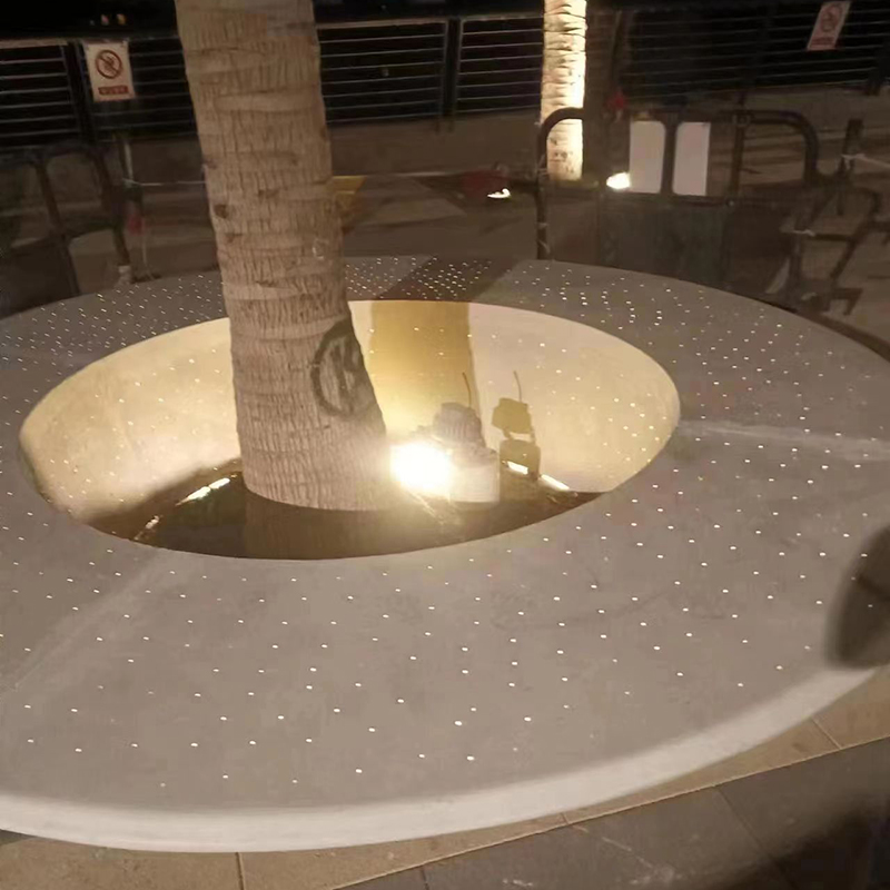 GRC圆形发光树池坐凳花坛景观座椅 GRC圆形发光树池坐凳花坛景观座椅