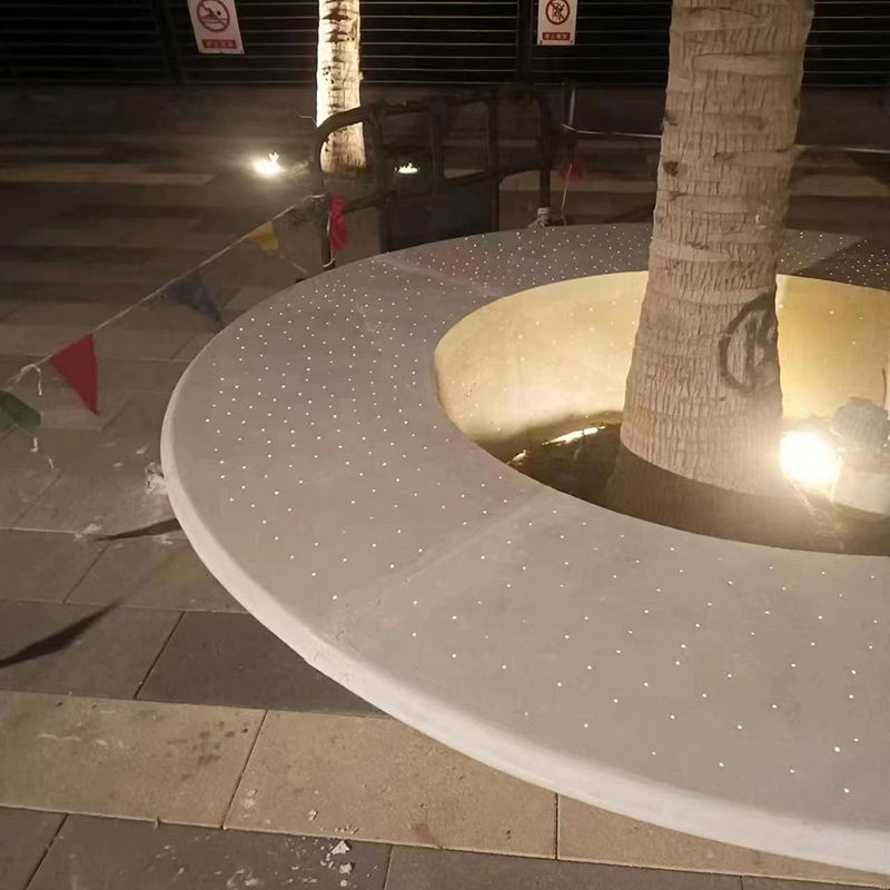 GRC圆形发光树池坐凳花坛景观座椅 GRC圆形发光树池坐凳花坛景观座椅