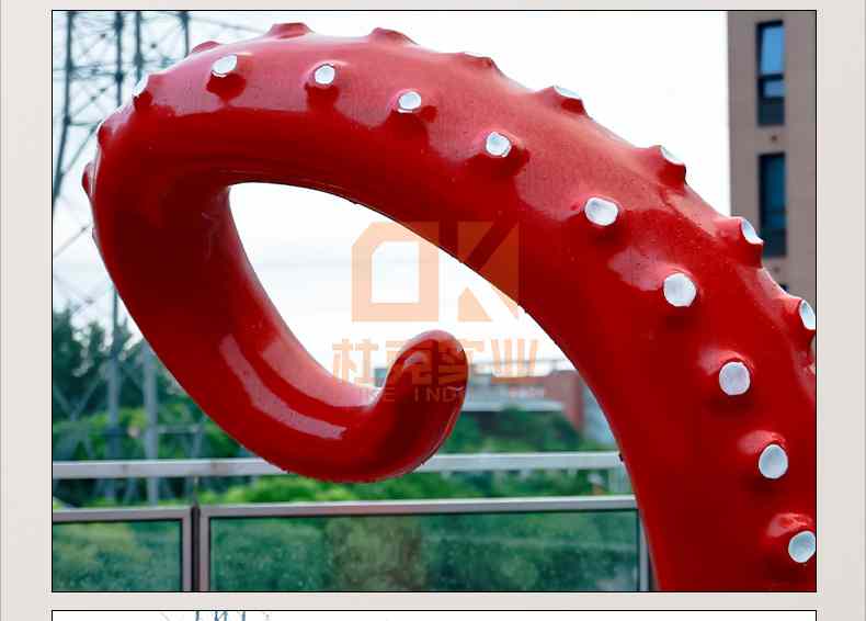 大型玻璃钢章鱼雕塑商业广场楼顶景观造型摆件