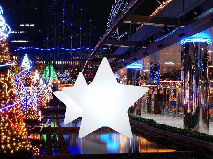网红发光五角星摆件互动美陈打卡摆件 网红发光五角星摆件互动美陈打卡摆件