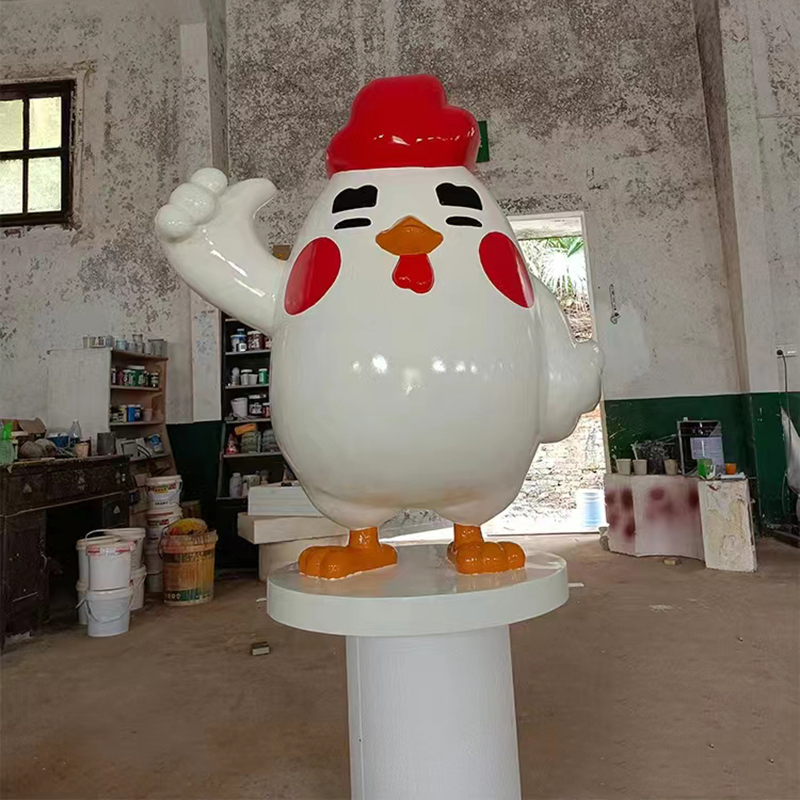 玻璃钢卡通公鸡雕塑美陈造型景观艺术摆件 玻璃钢卡通公鸡雕塑美陈造型景观艺术摆件