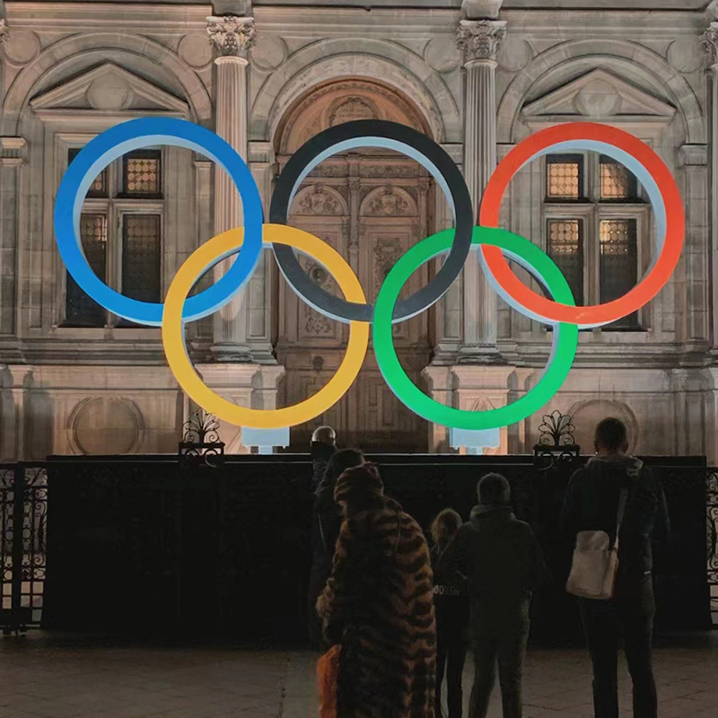 奥运五环玻璃钢雕塑摆件不锈钢景观造型 奥运五环玻璃钢雕塑摆件不锈钢景观造型