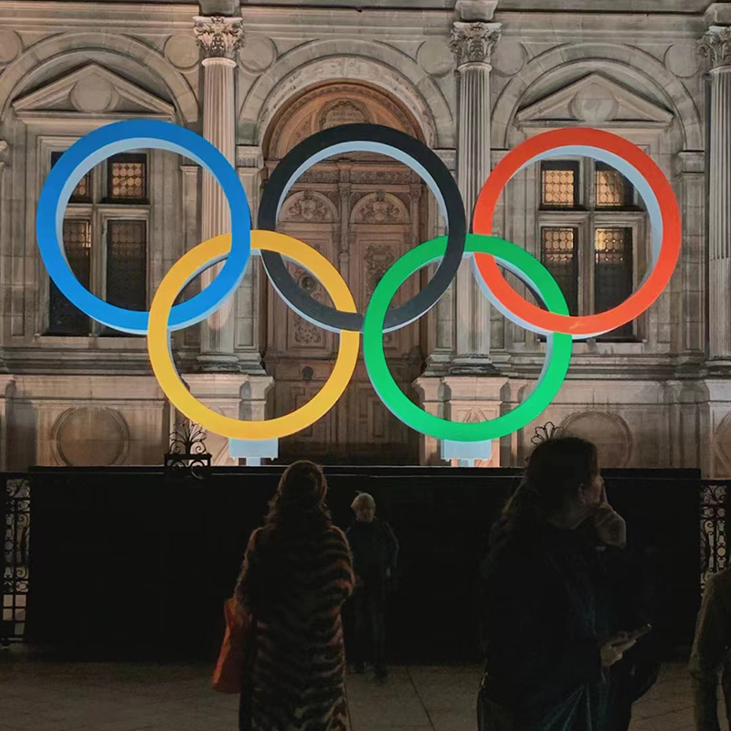 奥运五环玻璃钢雕塑摆件不锈钢景观造型 奥运五环玻璃钢雕塑摆件不锈钢景观造型