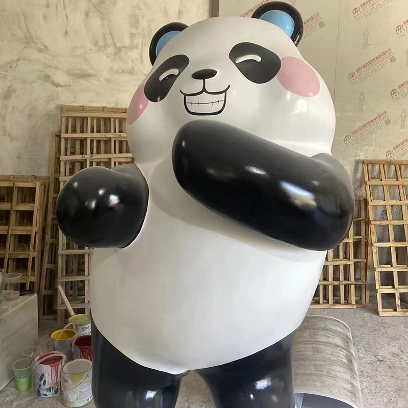 玻璃钢熊猫雕塑动物景观艺术小品摆件