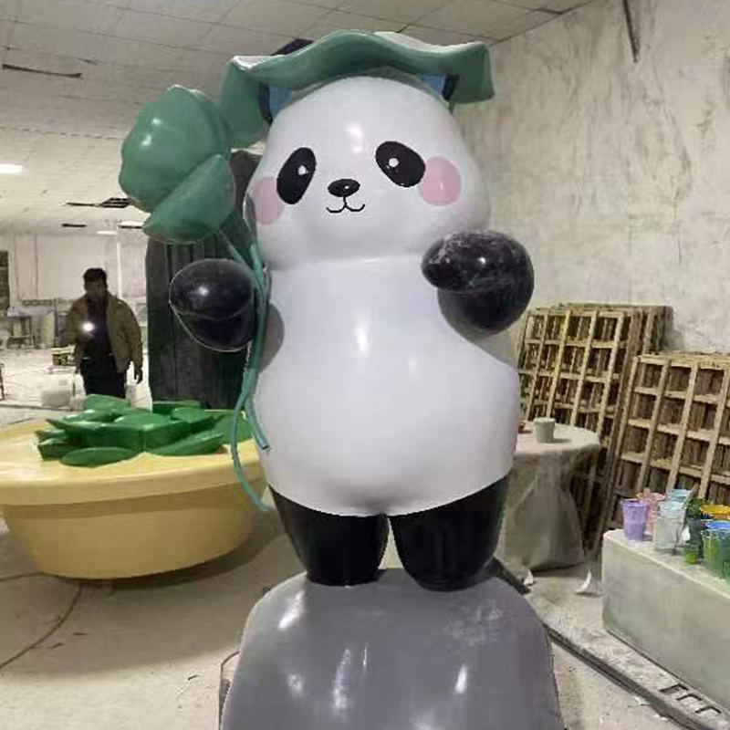 玻璃钢熊猫雕塑动物景观艺术小品摆件