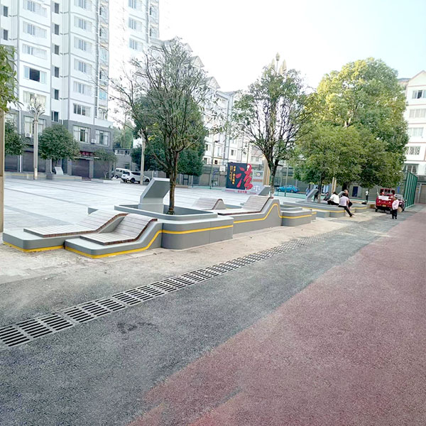 GRC混凝土树池坐凳UHPC泰科石水磨石座椅 GRC混凝土树池坐凳UHPC泰科石水磨石座椅