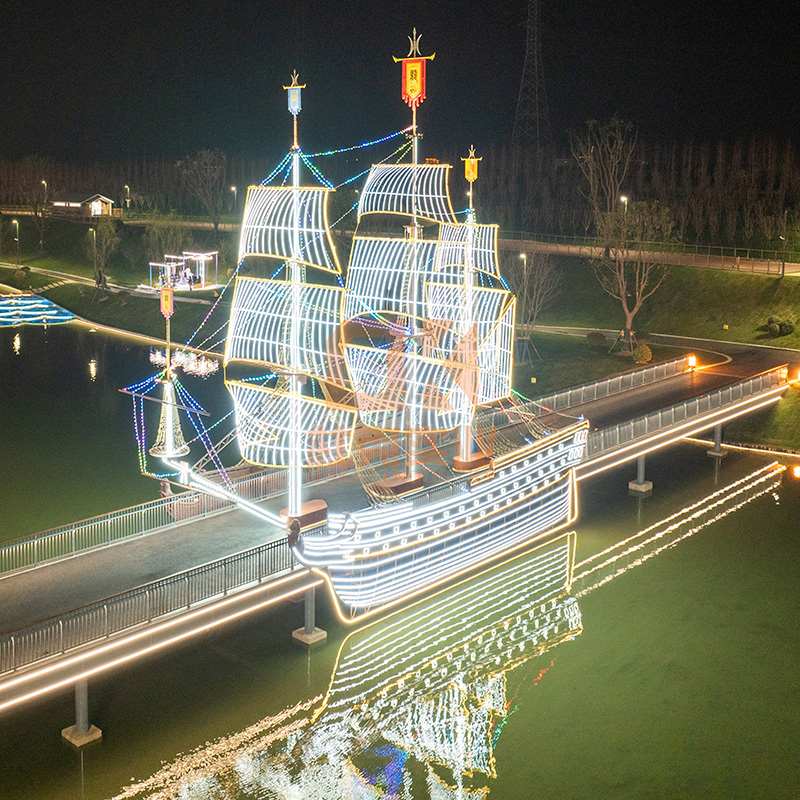 不锈钢发光船雕塑景观艺术造型水景摆件 不锈钢发光船雕塑景观艺术造型水景摆件