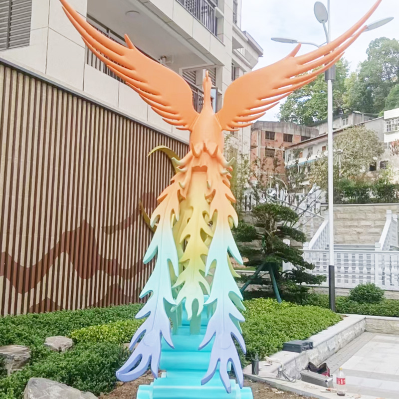 玻璃钢凤凰雕塑造型售楼处小区公园景观摆件 玻璃钢凤凰雕塑造型售楼处小区公园景观摆件