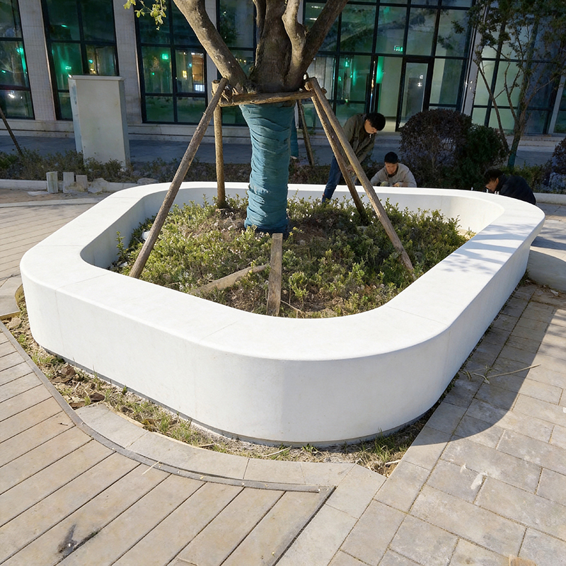 UHPC混凝土异形树池坐凳公园学校花坛座椅 UHPC混凝土异形树池坐凳公园学校花坛座椅